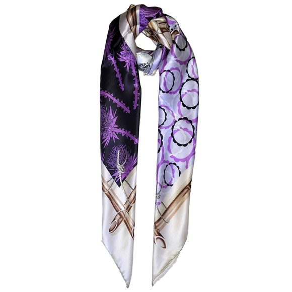 NWT Genuine 100% Mulberry Silk Satin Scarf 42"x42" Large Square Shawl 59721 - Picture 4 of 10